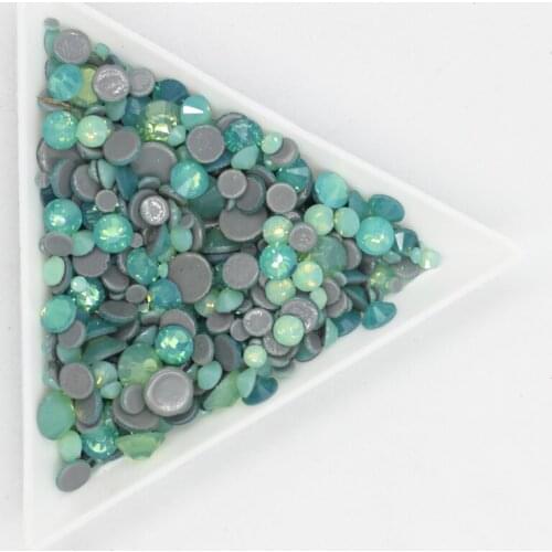 Ss3-ss30 Green Opal Crystal Nail Art hotfix Rhinestone decorations 3D Flatback Glass Hot Fix Rhinestones for Garment
