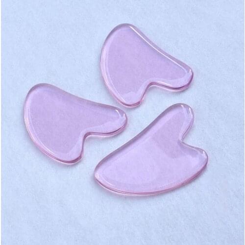 Natural Jade Gua Sha Stone Board Massage Heart Transparent Guasha Plate Jade Face Massager Scrapers Tool For Face Neck Back Body