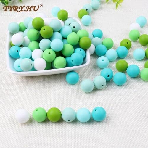 TYRY.HU 30pcs Silicone Beads Baby Teether Pacifier Chain Loose Beads Silcone Teething Beads BPA Free 9/12/15mm