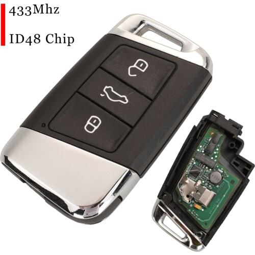 Jingyuqin 3 Buttons Smart Remote Car Key For VW Magotan B8 Keyless-Go ASK MQB 315MHZ ID48 Chip