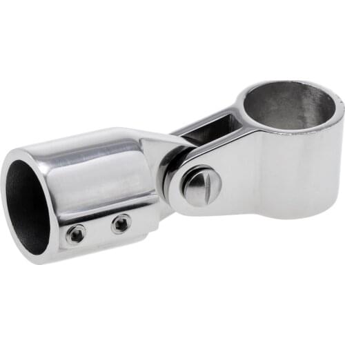 Marine 316 Stainless Steel 25mm Bimini Top Caps External Eye End Deck Hinge