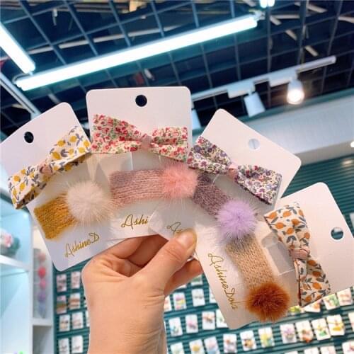 Baby Girls Hair Clips Flower Print Butterfly Hair Pins Bb Clips Children Cute Hair Accessories Set Party Show Hair Styling Tools