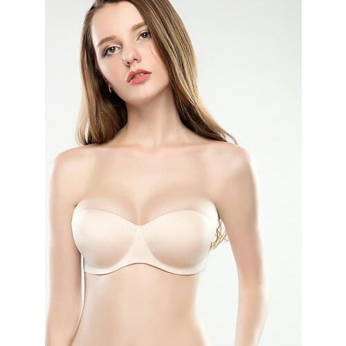 Mozhini One-Piece Invisible Strapless Bra Half Cup super Push Up Bra Wedding Dress bra Party Festival Soutien Gorge Brassiere