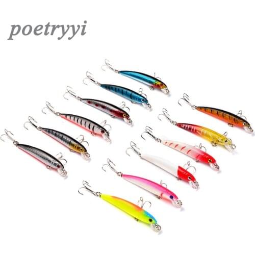 1Pcs Minnow Fishing Lures 3D Eyes Floating Laser Aritificial fising Wobblers Crankbait Plastic Baits Pesca Isca 7.5cm 5.6g 30