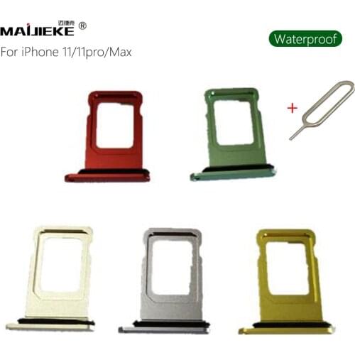 10PCS Single Sim Card Tray For iPhone 11 pro max XS Max X XR Waterproof Sim Card Slot Holder Replacement Parts for iphone 11