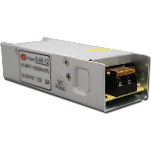 100pcs/lot New model12V 5A 60W Switching Power Supply Driver for LED Strip AC 100-240V Input to DC 12V free DHL