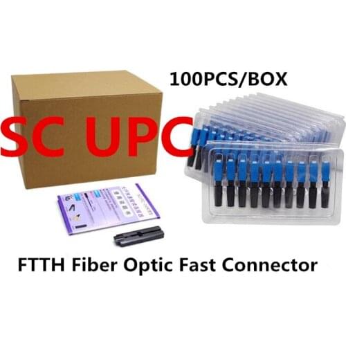 100 Pieces SC UPC Fast Connector Embedded Connector FTTH Tool Cold Fiber Fast Connector