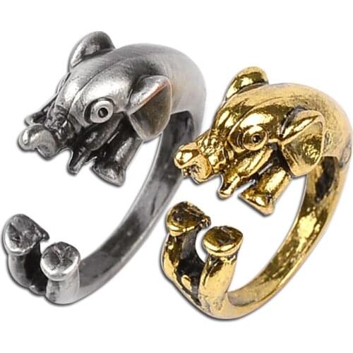 2019 New Arrival Vintage Lovely Women Animal Elephant Wrap Ring Antique Silver Bronze Color For Woman Men Unique Gifts Rings