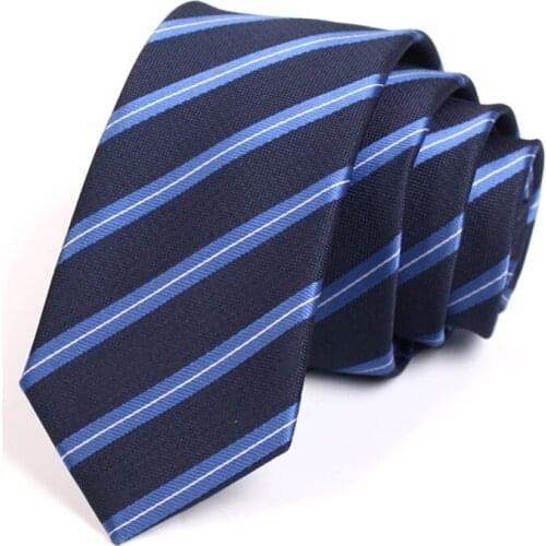 2020 Brand New Classic Blue Striped 6CM Slim Tie For Men High Quality Business Suit Work Necktie Mens Fashion Formal Neck Tie