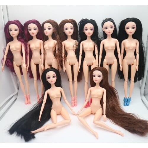 3D Eyes Supersize Nude Naked doll /12 Joint Moveable / For DIY Barbi Doll 22