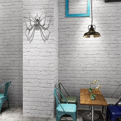 3D Retro Nostalgic Brick Brick White Brick Pattern Wallpaper Restaurant Background Milk Tea Clothing Store White Brick Wallpaper