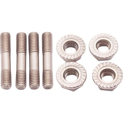 4Set Stainless Steel 304 M8X1.25 Stud & Flange Nuts 42mm For T25 T28 Turbo