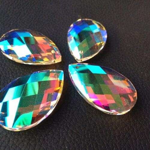 50MM 25pcs K9 Optical Crystal Plated AB Glass Pendants for Chandeliers Lamp Crystal Suncatcher Hanging Parts Wedding Party Decor