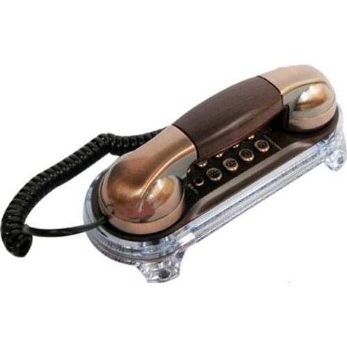 Antique Telephone Corded Elegant Phone Retro Trimline Telephones Landline with Metal Buttons Blue Incoming-Call Flashlight