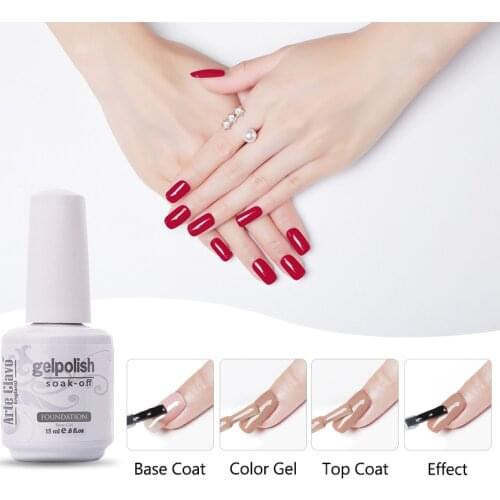 Arte Clavo 15ml Base Top Coat Nail Primer Gel Lacquer Soak Off Base Foundation Coat UV Nail Gel Polish Long Lasting Gel Varnish
