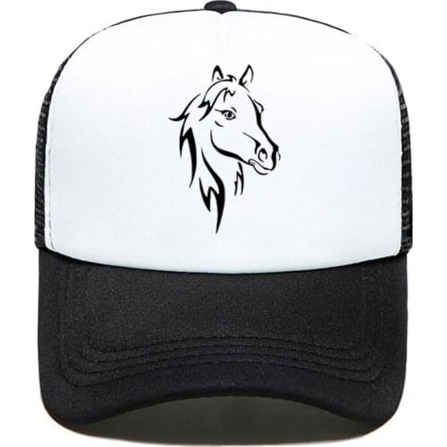 Besikom Women Printing Horse Baseball Cap Trucker Hat For Women Men Unisex Mesh Adjustable Size Parent-child Hats