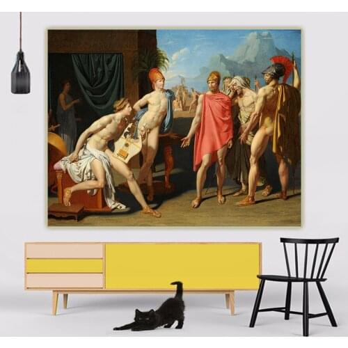 Citon Ingres《The Ambassadors of Agamemnon in the tent of achilles》Canvas Art Oil Painting Picture Wall Decor Home Decoration