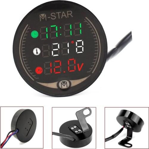 For BMW HP2 Enduro K1200R K1200S k 1200 r K1200 S Motorcycle Voltmeter Time Temperature LED 3-in-1 LED Digital Voltage Meter