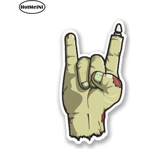 HotMeiNi 13cm x 7cm Rock On Zombie Hand Vinyl Stickers Auto Moto Car Truck Tuning Decal Waterproof Car Styling Car Sticker