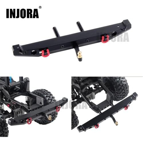 INJORA Metal Rear Bumper with LED Light for 1:10 RC Crawler Car Axial SCX10 90046 90047