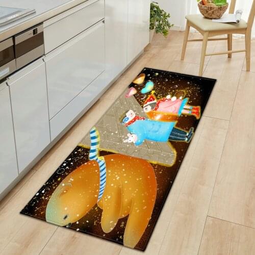 Creative Europe Type Printing Carpet Christmas Doormat Anti-Slip Bathroom Carpet Absorb Water Kitchen Mat WC Rug 60*90CM