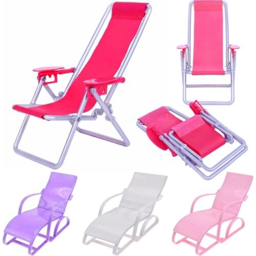 2020 Furniture 1:6 Garden Bench Chair Doll Beach Chair Foldable Deckchair Dollhouse Decor Children Gifts Toy Accessories