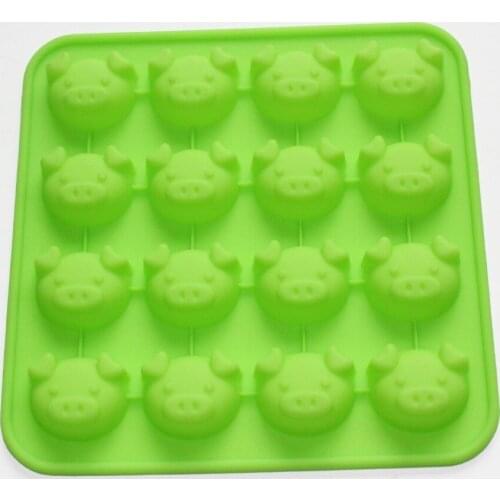 Cute Piggy Head Candy Chocolate Soap Silicone Mould Jelly Cookies Tray