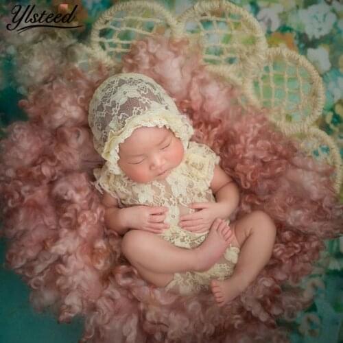 Newborn Photo Props Baby Boy Girl Summer Clothes Baby Lace Hat Hollow V Backless Baby Rompers Infant Photography Accessories