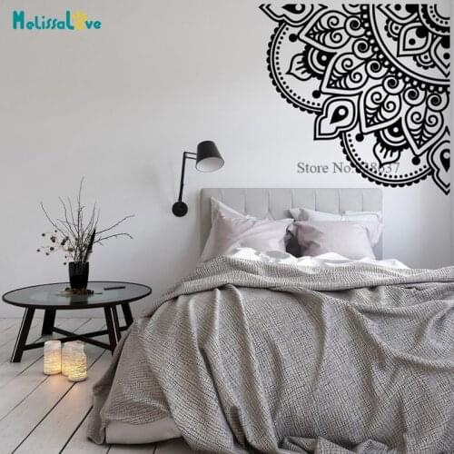 NEW Quarter Mandala Om Sticker Hippie Boho Maditation Room Bohemian Bedroom Decor Removable Vinyl Wall Stickers BB889