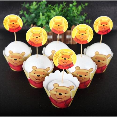 24pcs Cake Wrapper + Topper Children Happy birthday party supplies Boys Favor cake decorating tools Party Supplies