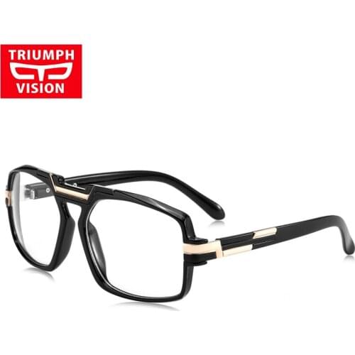TRIUMPH VISION Spectacle Frame Square Men Glasses Transparent Clear Lens Eyewear High Quality Designer Myopia Glasses