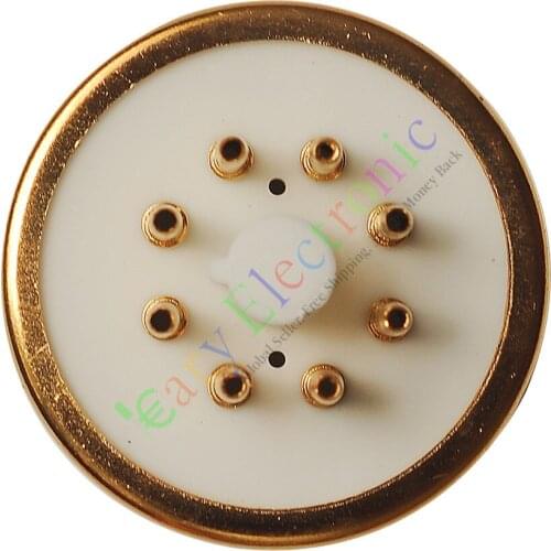 Wholesale and retail 50pc 8Pin Gold Ceramic Vacuum Tube sockets Saver base Fr 6L6 EL34 KT88 audio amp free shipping