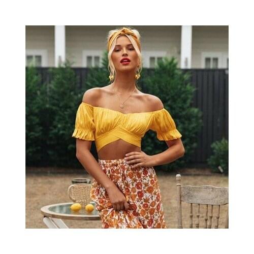 Short Sleeve Bow-knot Back Tie Sexy Solid Color Vest Womens Fashion All-match Self-cultivation Pullover Top Crop Summer The new