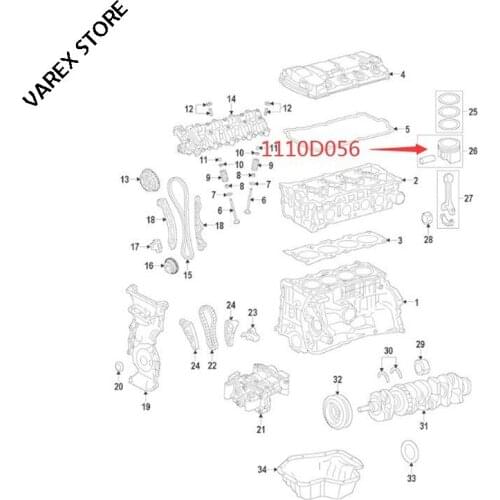 Piston for Mitsubishi Outlander OEM: 1110D056