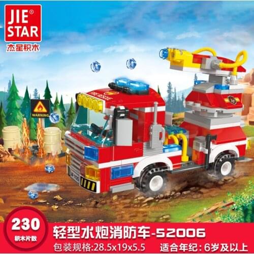 Fire Brigade Building Blocks Ladder Fire Truck Light blisters Fire Truck Forest Fire-Fighting Aircraft Bricks Model Toy Kid Gift