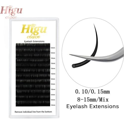 Higuclace Eyelashes Extension Individual Cilia Eyelash 100% Handmade Silk Soft Classic Mink False Eyelash 8-15mm Mixed Length