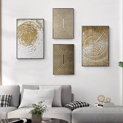 Luxury Wall Art Abstract Canvas Painting Blak Gold Poster Minimalist Nordic Modern Wall Pictures for Home Living Room Decor