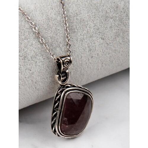 Ruby 925 Sterling Silver Necklace