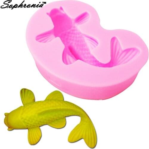 Sophronia M440 Goldfish Icing Silicone Mold Chocolate Polymer Clay Cake Decoration Baking Cake Decorating Tool 7.4*4.2*2.2CM