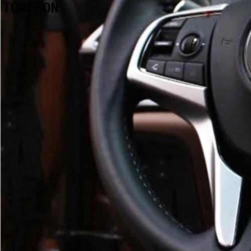 TOMEFON 2pcs For Acura CDX 2016 2017 2018 ABS Chrome Front Steering Wheel Trim Car Interior Accessories