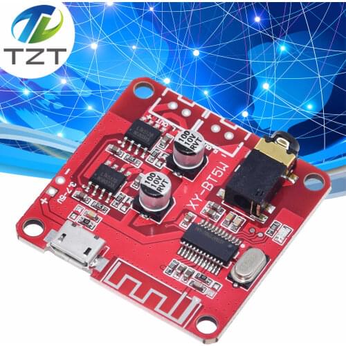 TZT XY-BT5W DC 3.7~5V Bluetooth 5.0 Audio Receiver 5w+5w Stereo Power Amplifier Board