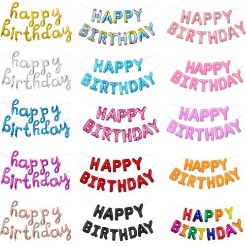 13pcs Happy Birthday Decoration Balloons Rose Gold Letter Foil Ballons Birthday Party Decorations Globos Baby Shower Supplies