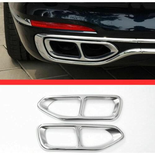For BMW 7 Series G11 G12 2016-2019 Steel Rear Exhaust Muffler Tail Pipe Cover Silver