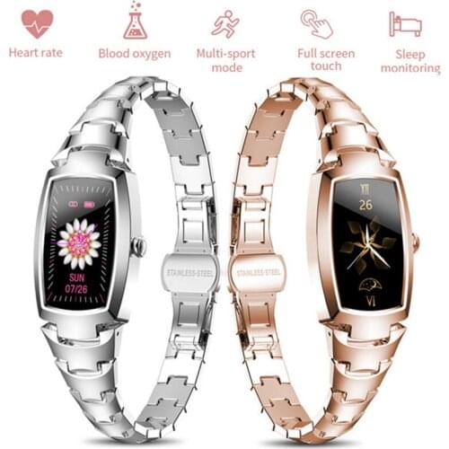 Women Ladies Smart Watch Heart Rate Blood Pressure Sleep Monitor Fitness Wristband Calls/Messages Reminder Sport Clock Bracelet