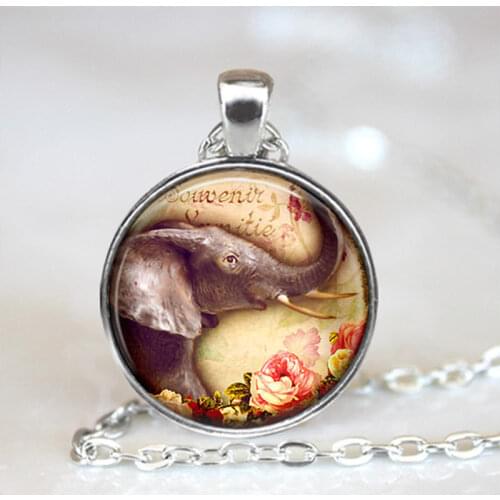 1PCS Lucky Elephant Statement Necklace 2016,Elephant Picture Pendant Choker Necklace, Good Luck Charm Elephant Jewelry