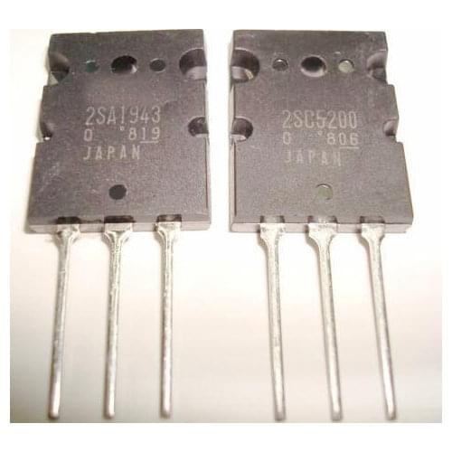 100% Original New C5200 + A1943 2SC5200 + 2SA1943 Power Amplifier Power Transistor TO-3P IC x 10 Pair FREE SHIPPING Connector