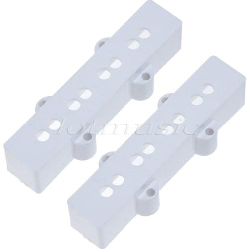 2pcs Pickup Bridge Cover 95MM Open Style White Plastics for Jazz Bass replacement