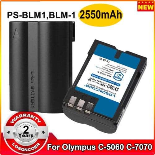 2550mAh PS-BLM1 BLM-1 BLM1 Battery For Olympus C-5060 C-7070 C-8080 E-30 E-300 E-330 E-500 E-510 Evolt E-520 SLR E3 HLD-2 HLD-4