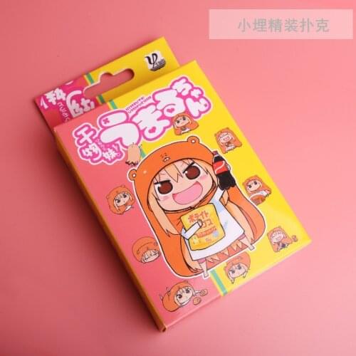 54pcs cards Anime cartoon Himouto! Umaru-Chan Cosplay Board Game Cards Hardcover poker toy gift with box