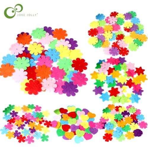 80Pcs Creative Non-woven Flower Patch Children Handmade Materials Petal Pattern Kids Patches Sewing Craft Toys DIY Sticker GYH